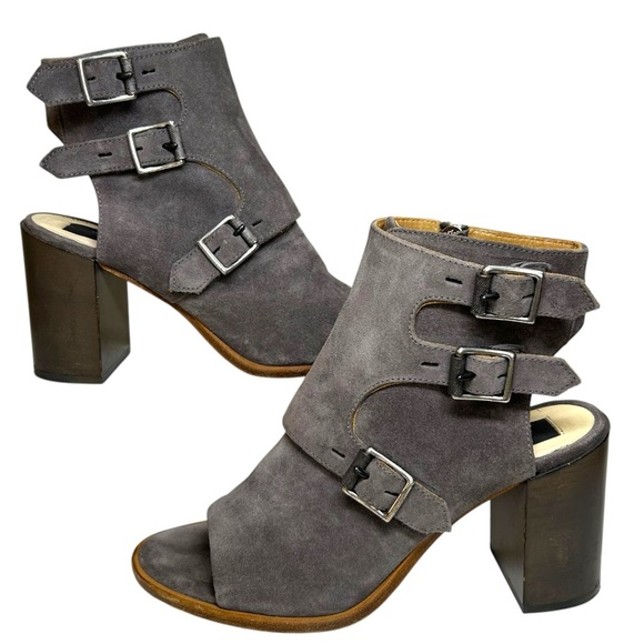 Rag & Bone - Women’s ‘Marta' Suede, Cut-Out Bootie - Grey, Size 38.5 IT, 8.5 US - Picture 12 of 16